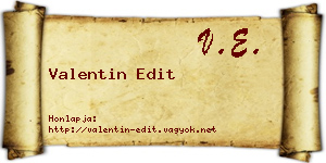 Valentin Edit névjegykártya